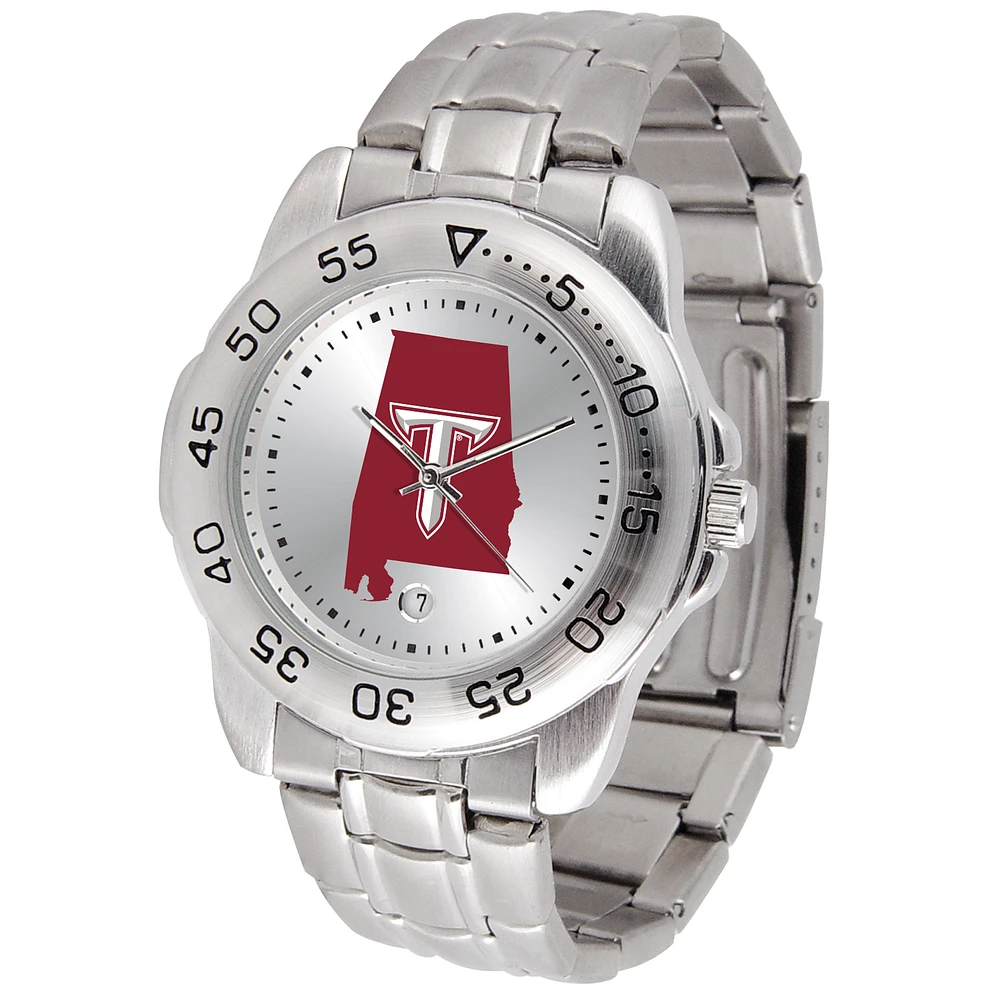 White Troy University Trojans Sport Steel Watch