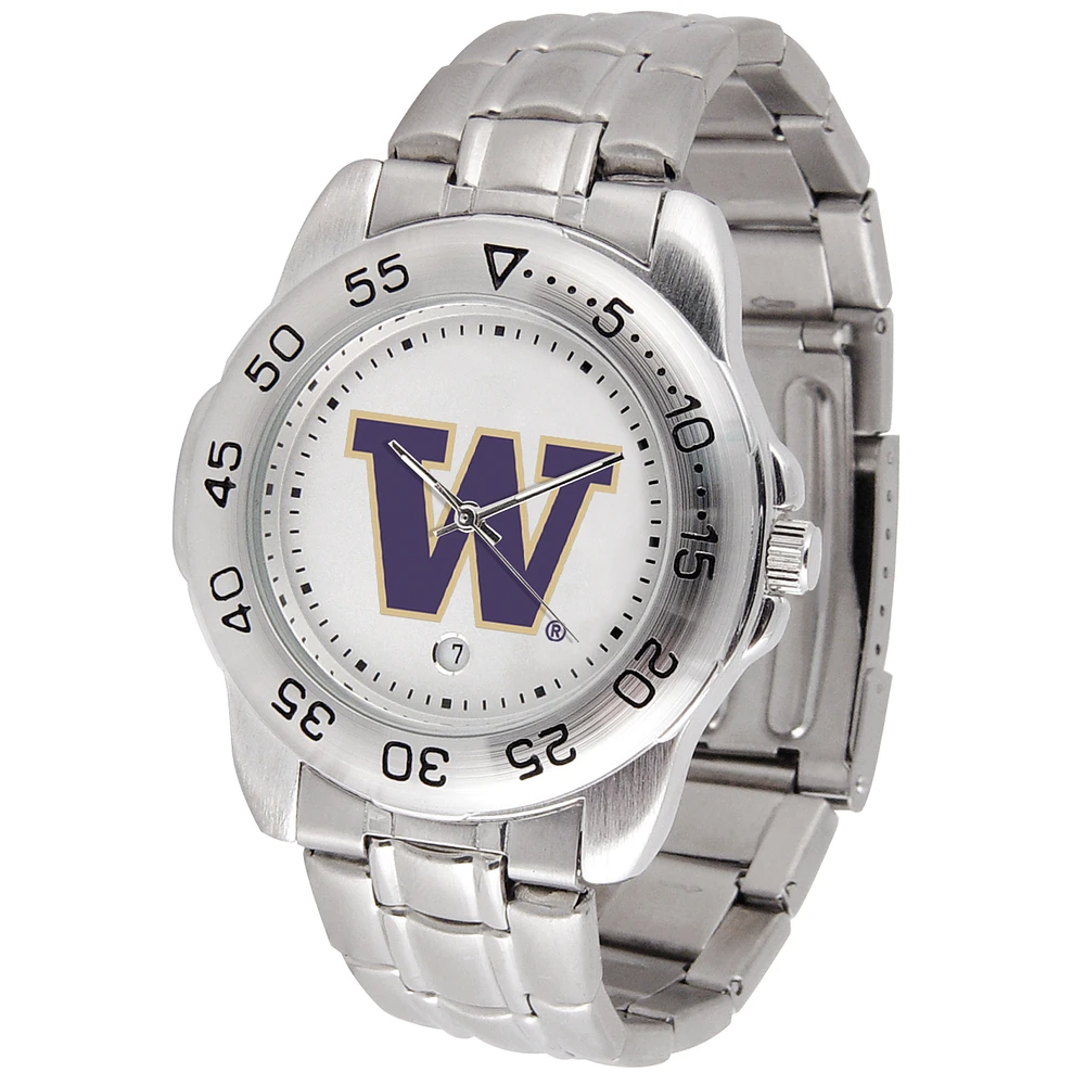 White Washington Huskies Sport Steel Watch