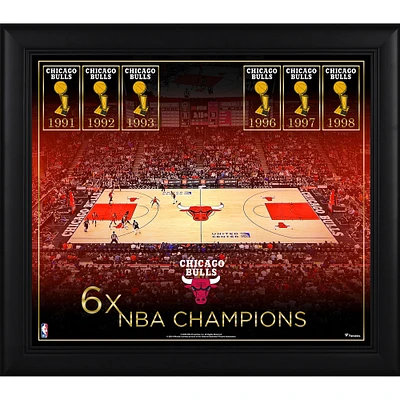 Chicago Bulls Framed 15" x 17" Championship Count Collage