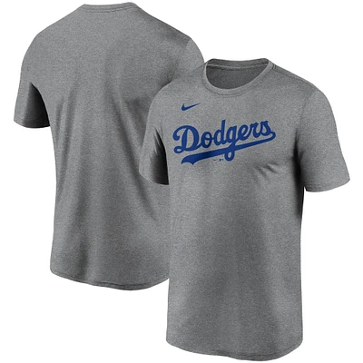 Men's Nike Gray Los Angeles Dodgers Wordmark Legend Performance T-Shirt
