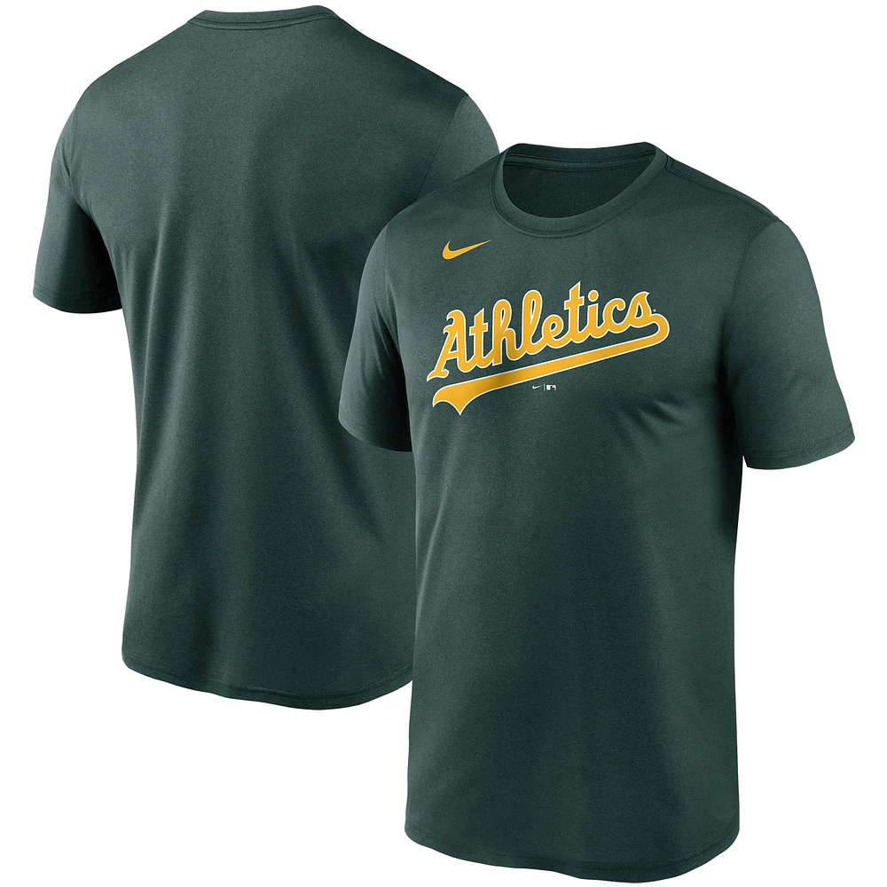 Men's Nike Green Athletics Wordmark Legend Performance T-Shirt