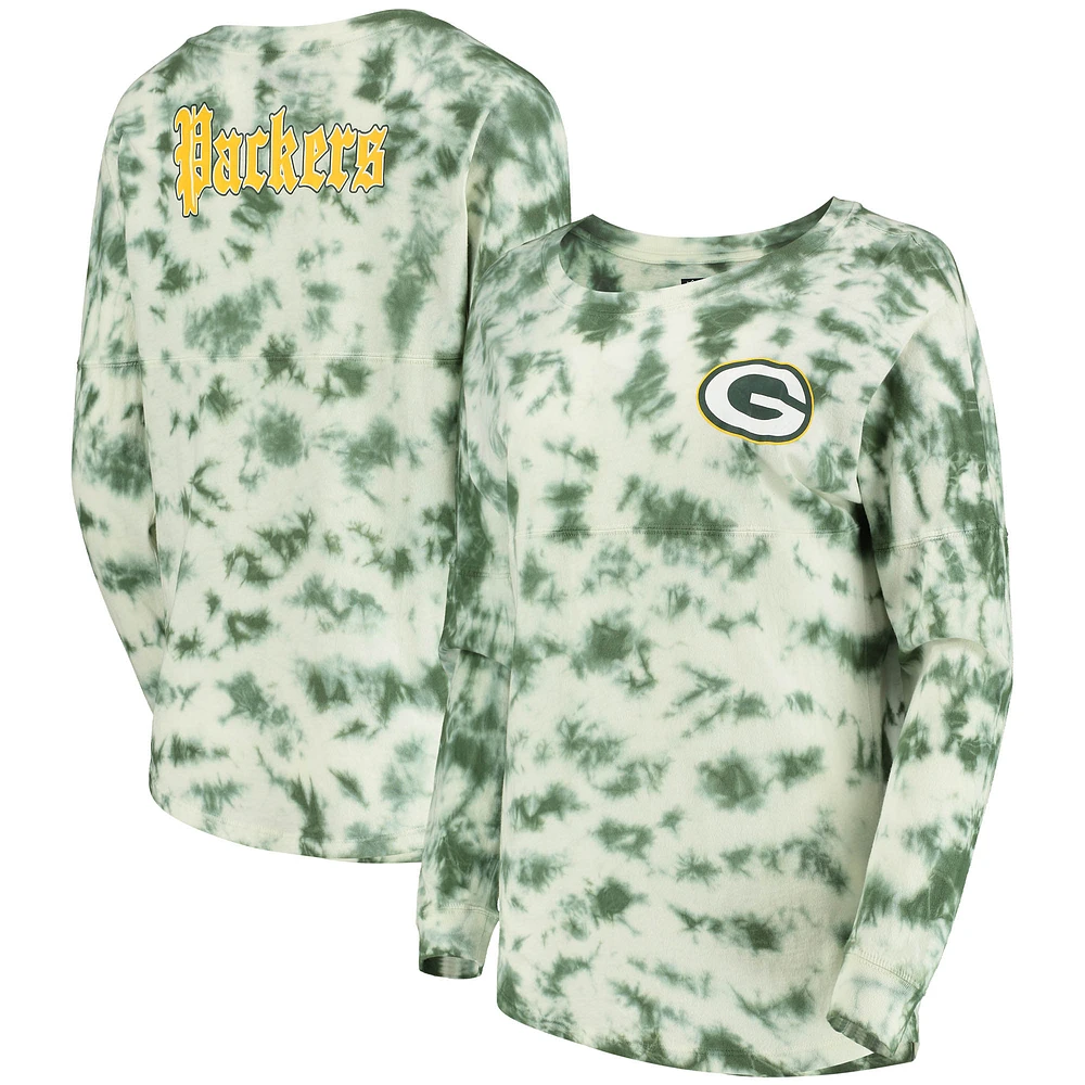 Women's New Era Green Bay Packers Tie-Dye Long Sleeve T-Shirt