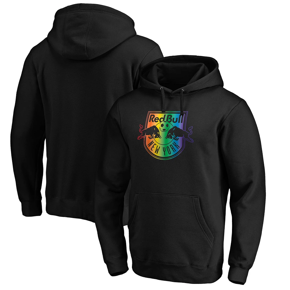 Men's Black New York Red Bulls Team Pride Logo Pullover Hoodie