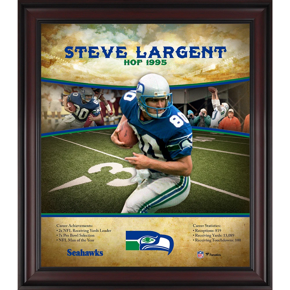 Steve Largent Seattle Seahawks Framed 15" x 17" Hall of Fame Career Profile