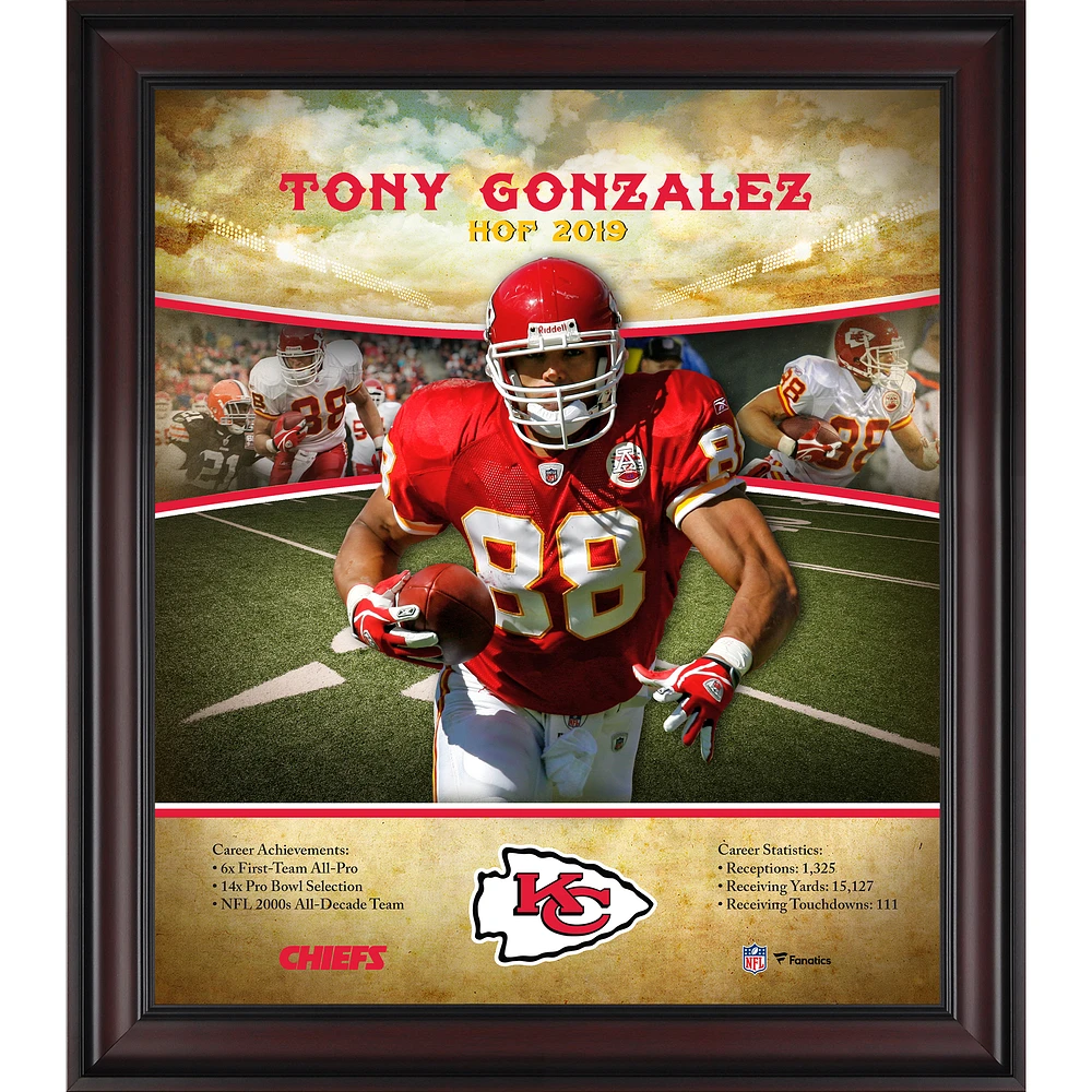 Tony Gonzalez Kansas City Chiefs Framed 15" x 17" Hall of Fame Career Profile