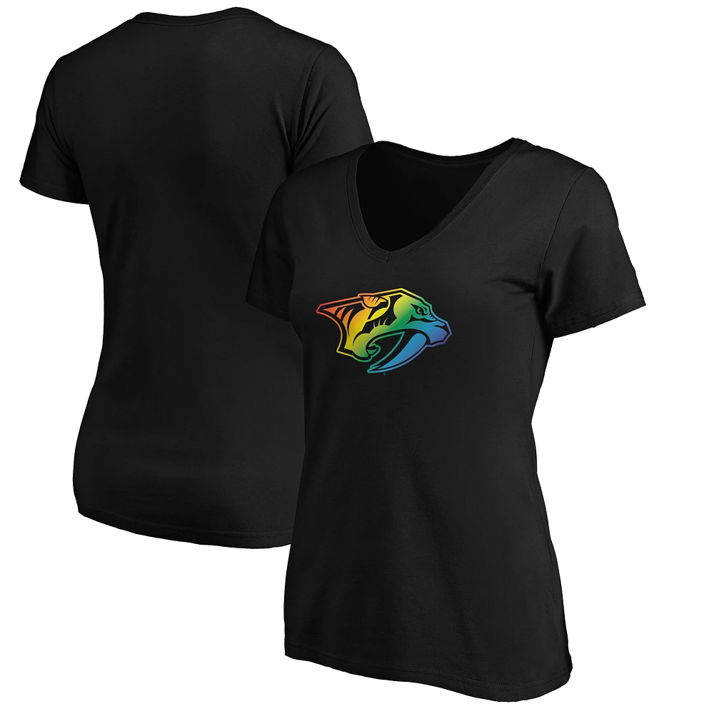 Women's Black Nashville Predators Team Pride Logo V-Neck T-Shirt