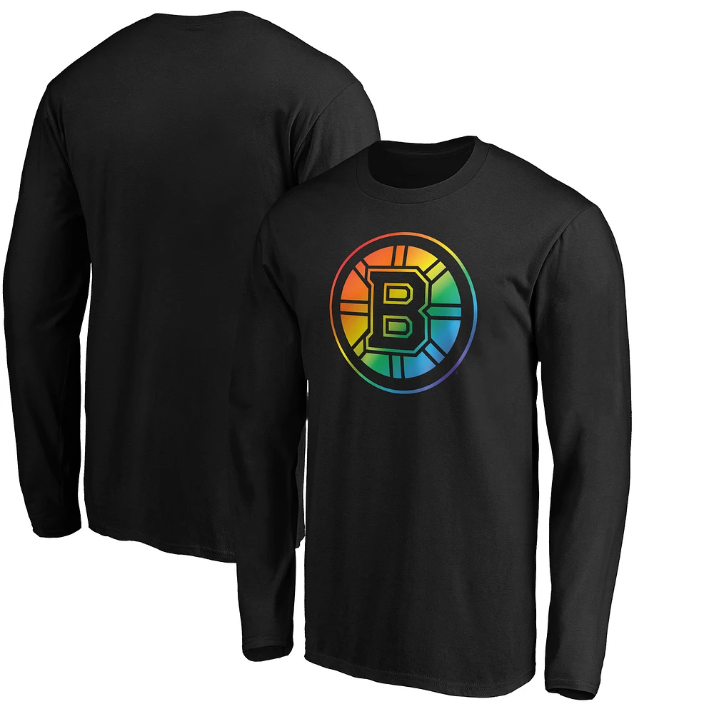 Men's Black Boston Bruins Team Pride Logo Long Sleeve T-Shirt