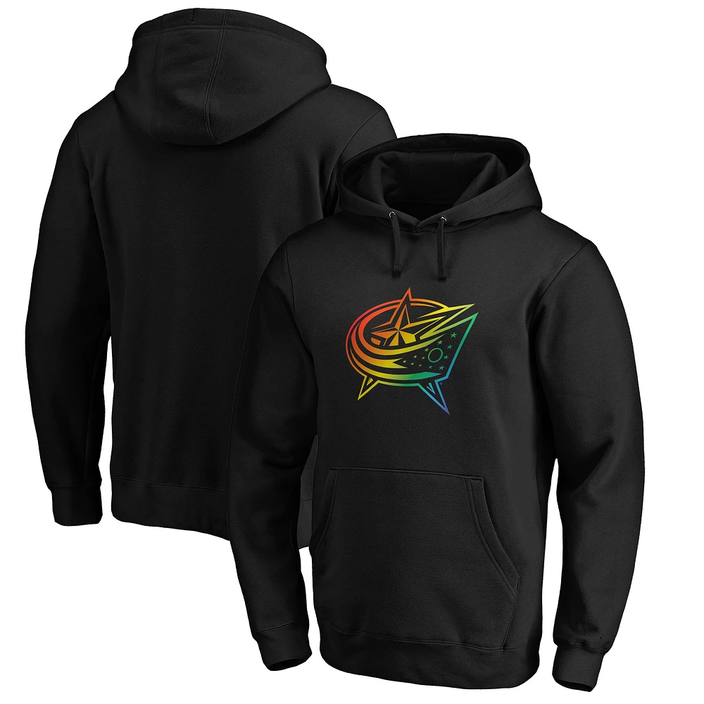 Men's Black Columbus Blue Jackets Team Pride Logo Pullover Hoodie