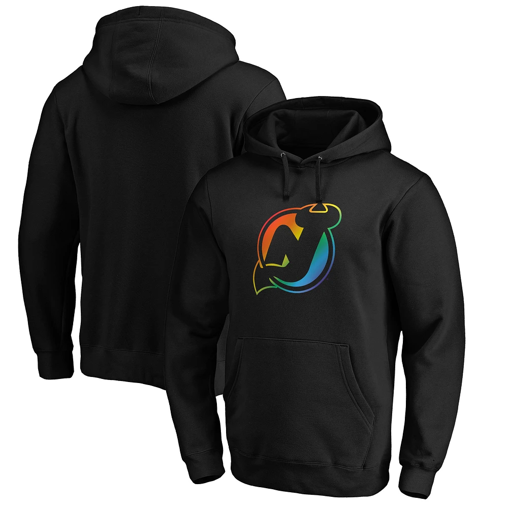 Men's Black New Jersey Devils Team Pride Logo Pullover Hoodie