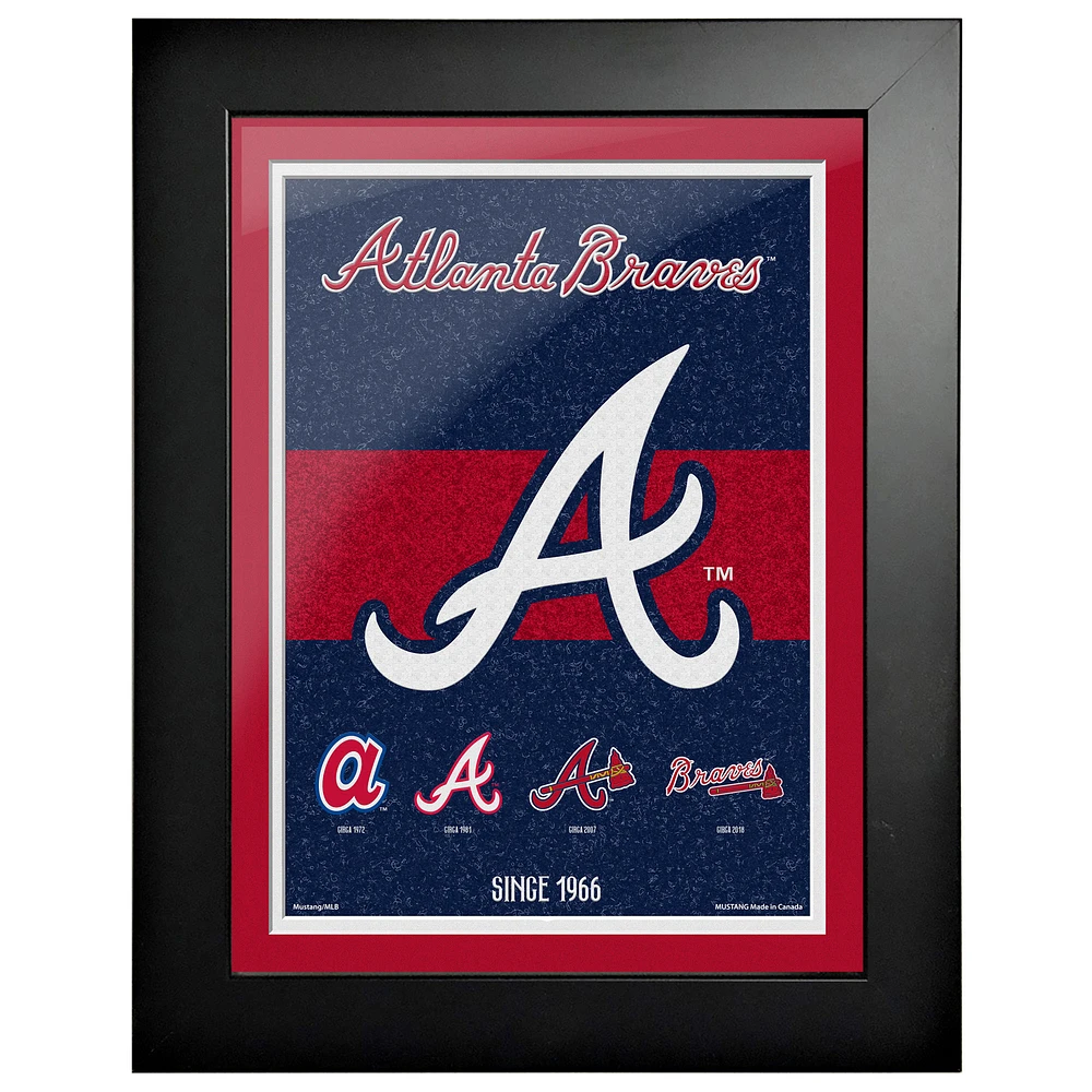 Atlanta Braves 12'' x 16'' Team Logos to History Framed Artwork