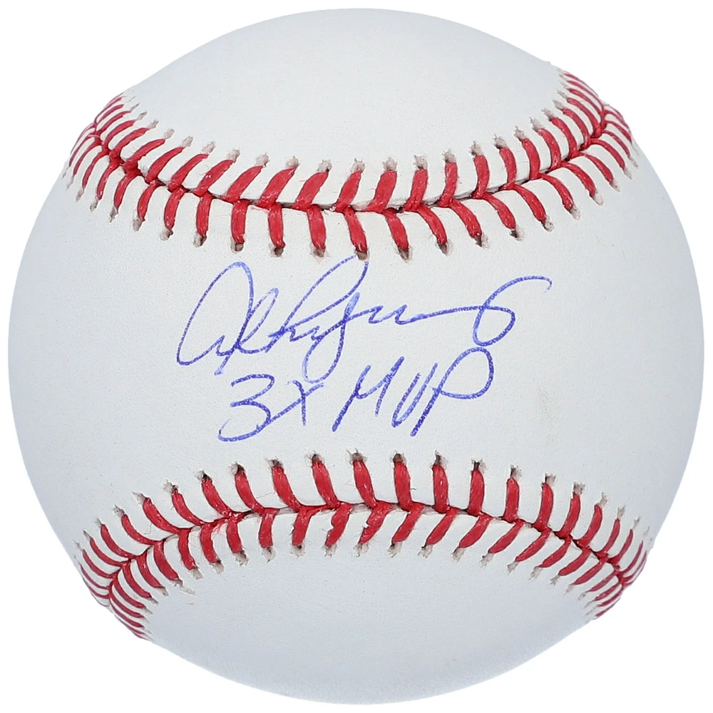 Alex Rodriguez New York Yankees Autographed Baseball with "3x MVP" Inscription