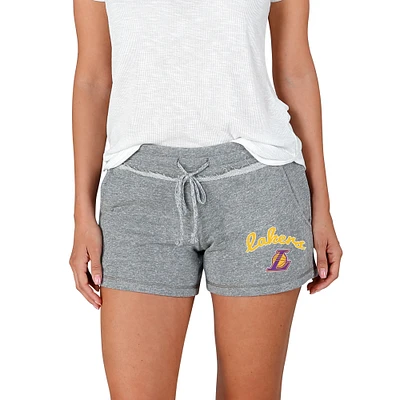 Women's Concepts Sport Gray Los Angeles Lakers Mainstream Terry Shorts