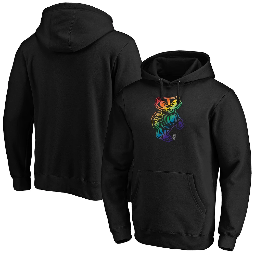 Men's Black Wisconsin Badgers Team Pride Logo Pullover Hoodie
