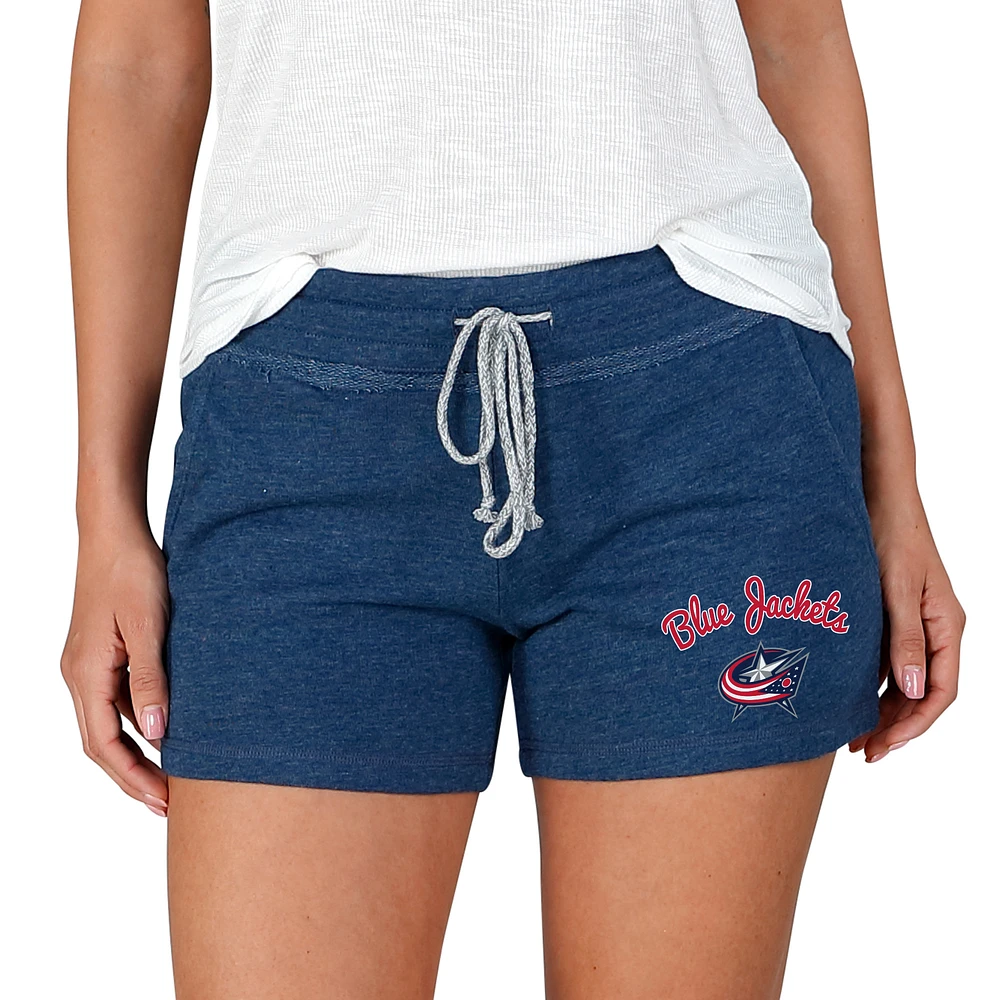Women's Concepts Sport Navy Columbus Blue Jackets Mainstream Terry Shorts