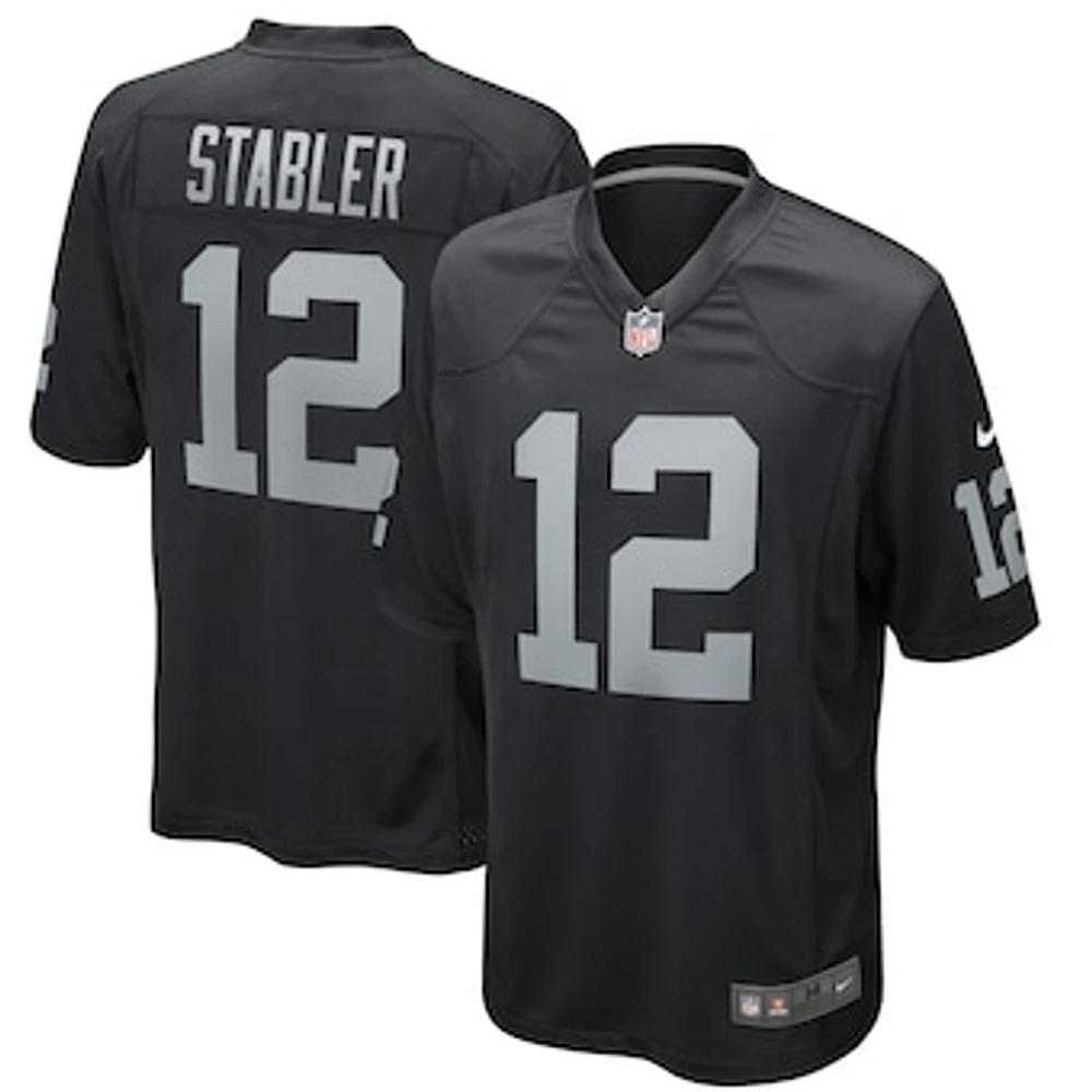 Men's Nike Ken Stabler Black Las Vegas Raiders Game Retired Player Jersey