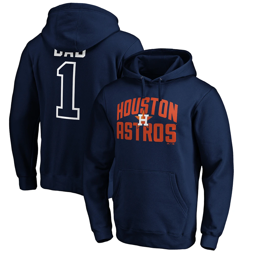 Men's Navy Houston Astros Father's Day #1 Dad Pullover Hoodie