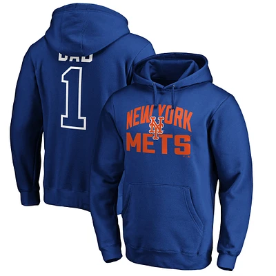 Men's Royal New York Mets Father's Day #1 Dad Pullover Hoodie
