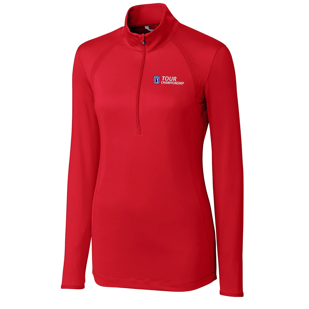 Women's Cutter & Buck Red TOUR Championship Williams Half-Zip Pullover Jacket