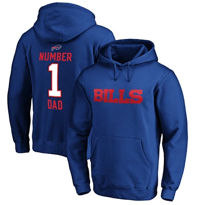 Men's Royal Buffalo Bills #1 Dad Pullover Hoodie