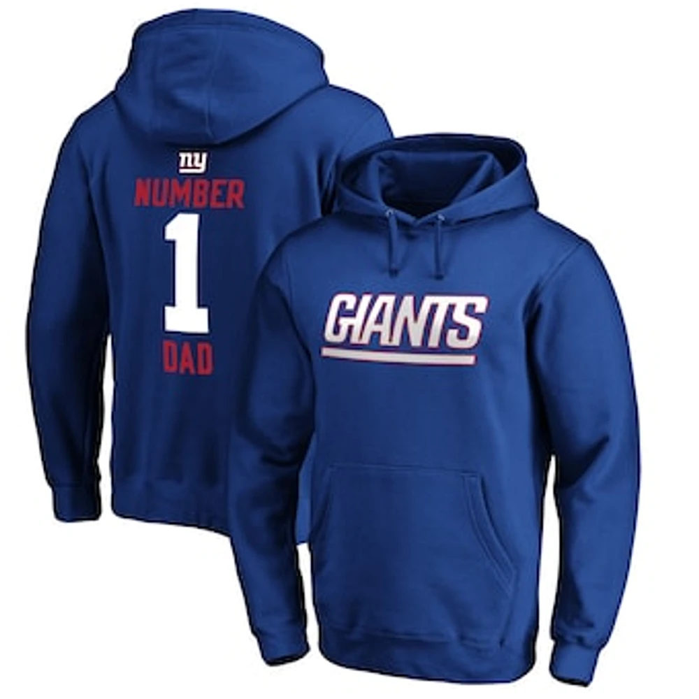 Men's Royal New York Giants #1 Dad Pullover Hoodie