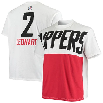 Men's Fanatics Kawhi Leonard White LA Clippers Big & Tall Yoke T-Shirt