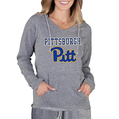 Women's Concepts Sport Heathered Gray Pitt Panthers Mainstream Lightweight Terry Pullover Hoodie