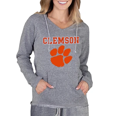Women's Concepts Sport Gray Clemson Tigers Mainstream Lightweight Terry Pullover Hoodie