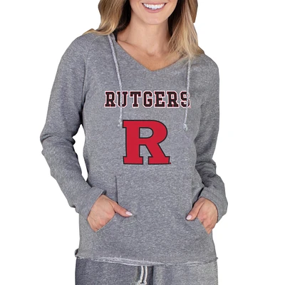 Women's Concepts Sport Gray Rutgers Scarlet Knights Mainstream Lightweight Terry Pullover Hoodie