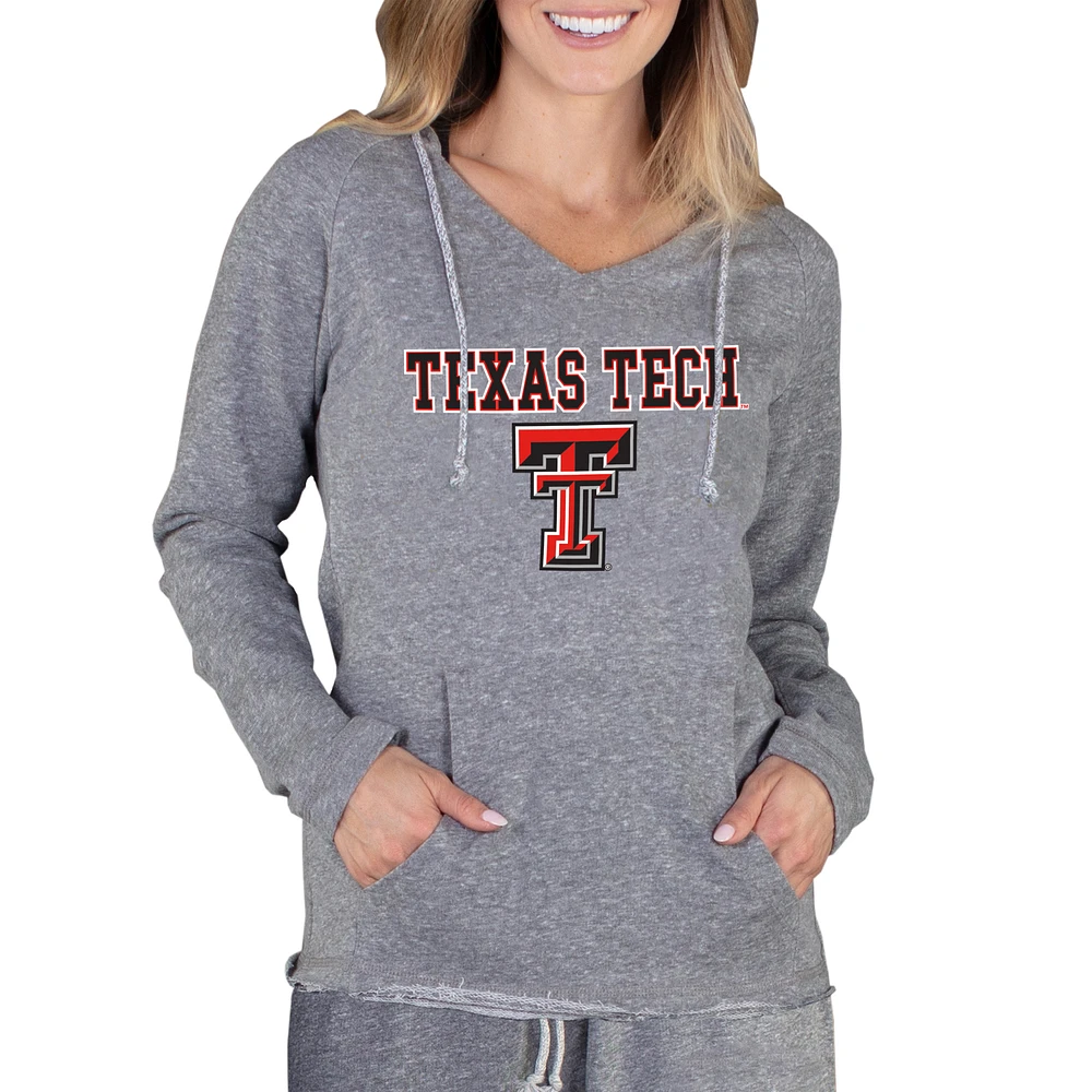 Women's Concepts Sport Gray Texas Tech Red Raiders Mainstream Lightweight Terry Pullover Hoodie