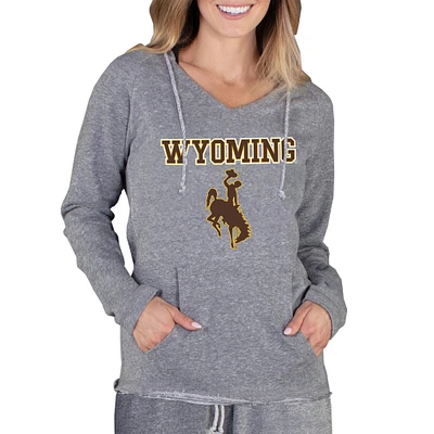Women's Concepts Sport Gray Wyoming Cowboys Mainstream Lightweight Terry Pullover Hoodie