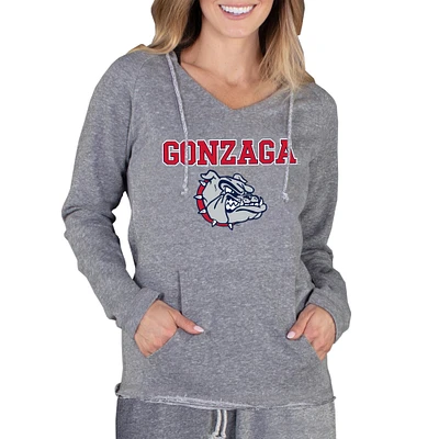 Women's Concepts Sport Gray Gonzaga Bulldogs Mainstream Lightweight Terry Pullover Hoodie