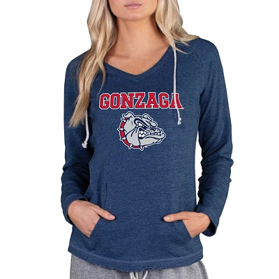 Women's Concepts Sport Navy Gonzaga Bulldogs Mainstream Lightweight Terry Pullover Hoodie
