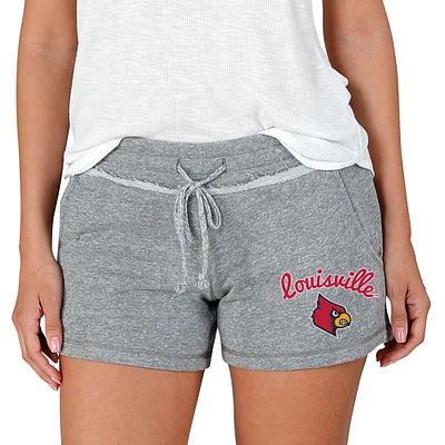 Women's Concepts Sport Gray Louisville Cardinals Mainstream Terry Shorts