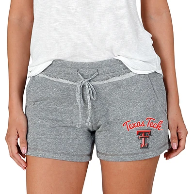 Women's Concepts Sport Gray Texas Tech Red Raiders Mainstream Terry Shorts