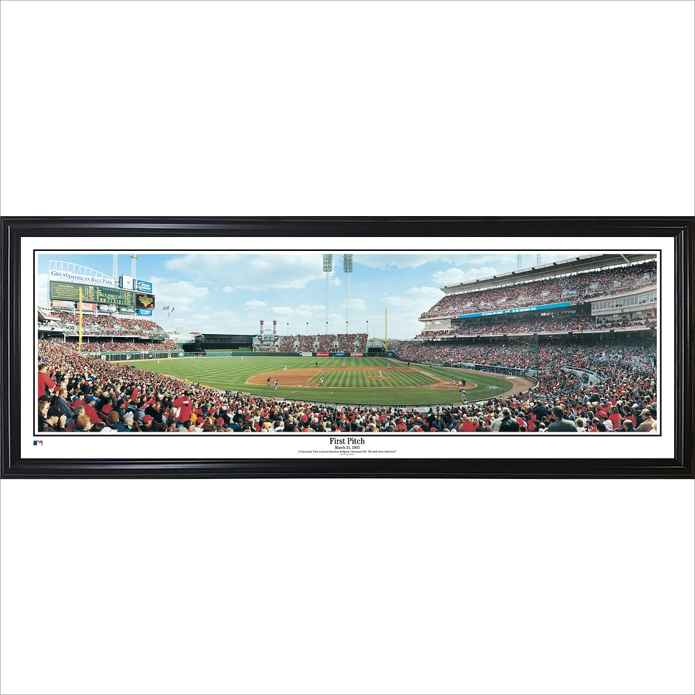 Cincinnati Reds 13.5'' x 39'' First Pitch at Great American Ball Park Standard Framed Panorama