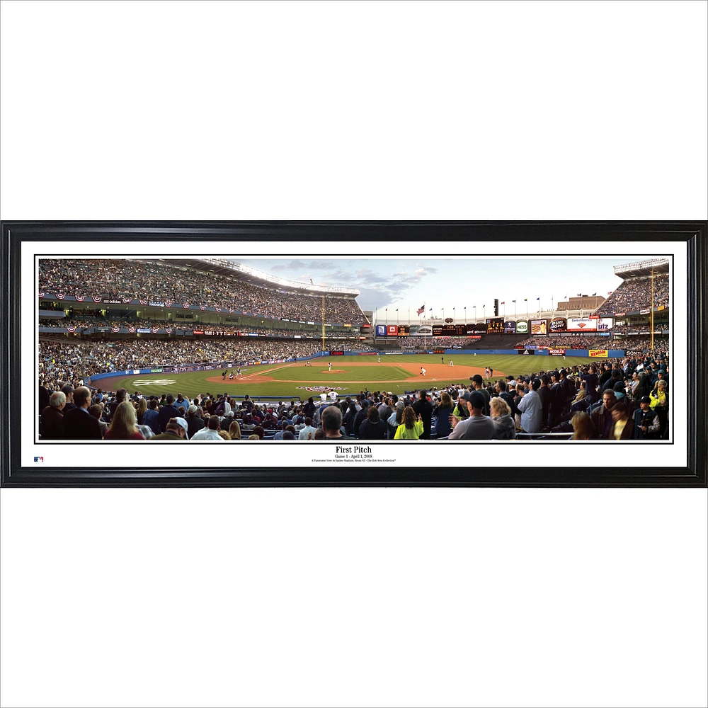 New York Yankees 13.5'' x 39'' First Pitch At Yankee Stadium Standard Framed Panorama
