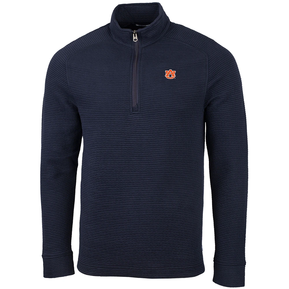 Men's Cutter & Buck Navy Auburn Tigers Coastal Half-Zip Pullover Jacket
