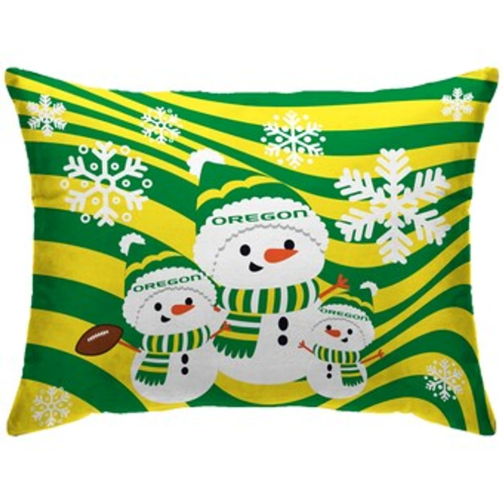 Oregon Ducks 20'' x 26'' Holiday Snowman Bed Pillow
