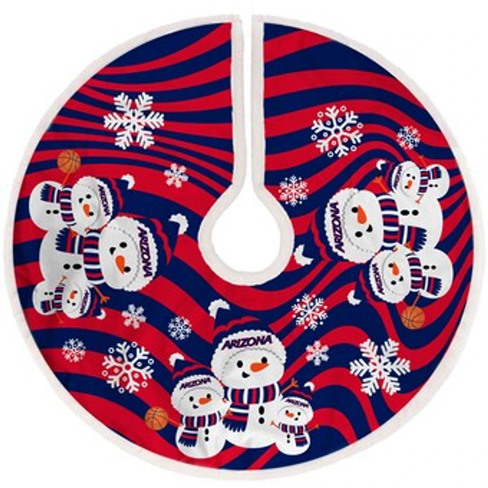 Arizona Wildcats Snowman Sherpa Christmas Tree Skirt