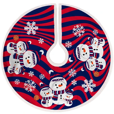 Arizona Wildcats Snowman Sherpa Christmas Tree Skirt