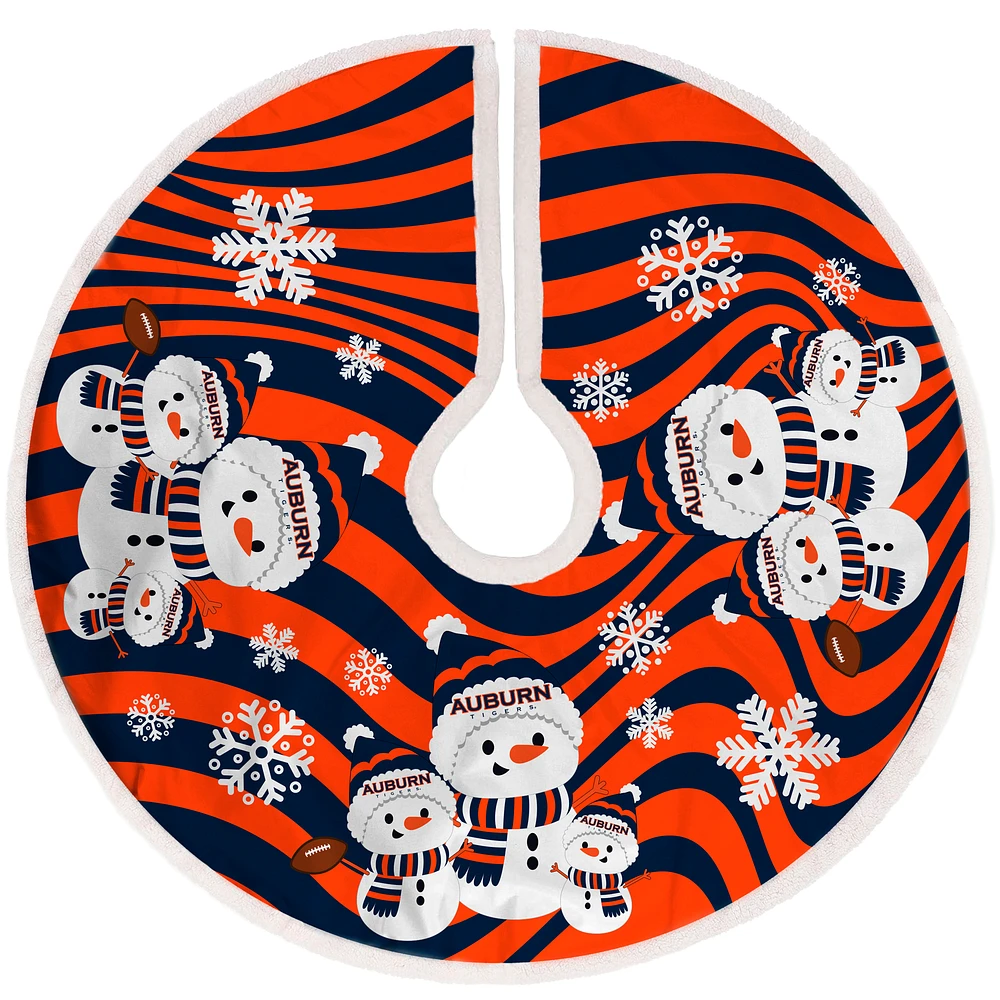 Auburn Tigers Snowman Sherpa Christmas Tree Skirt
