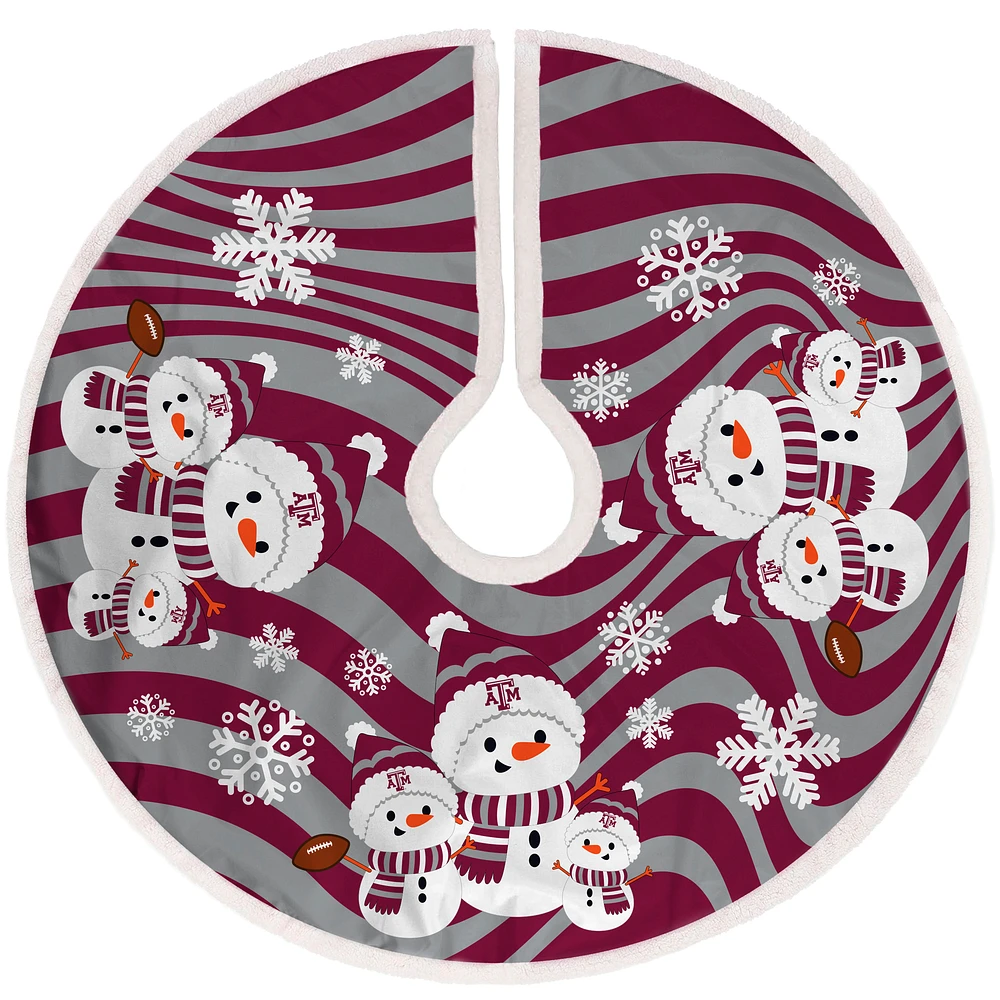 Texas A&M Aggies Snowman Sherpa Christmas Tree Skirt