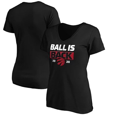 Women's Black Toronto Raptors Ball Is Back V-Neck T-Shirt