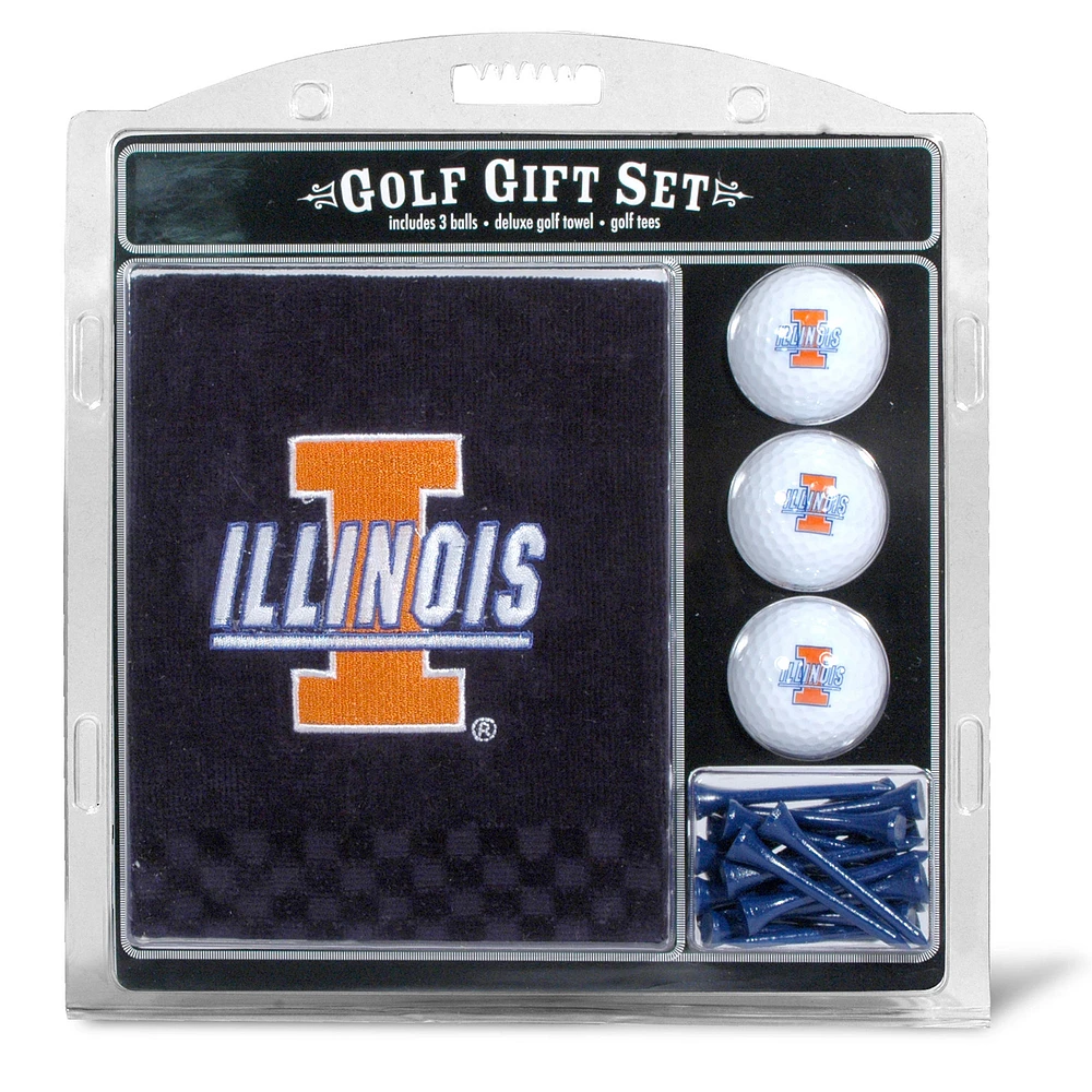 Illinois Fighting Illini Embroidered Golf Gift Set