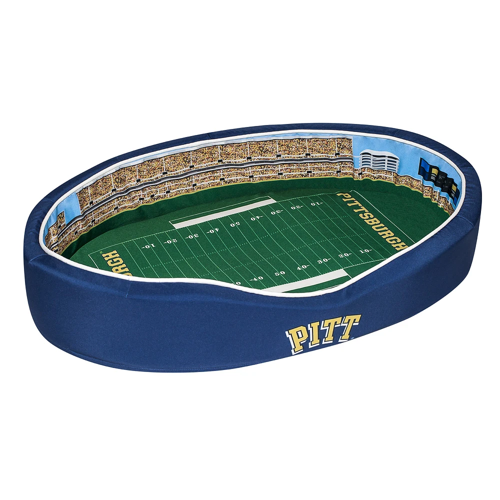 Navy/Gold Pitt Panthers 38'' x 25'' x 8'' Large Stadium Oval Dog Bed