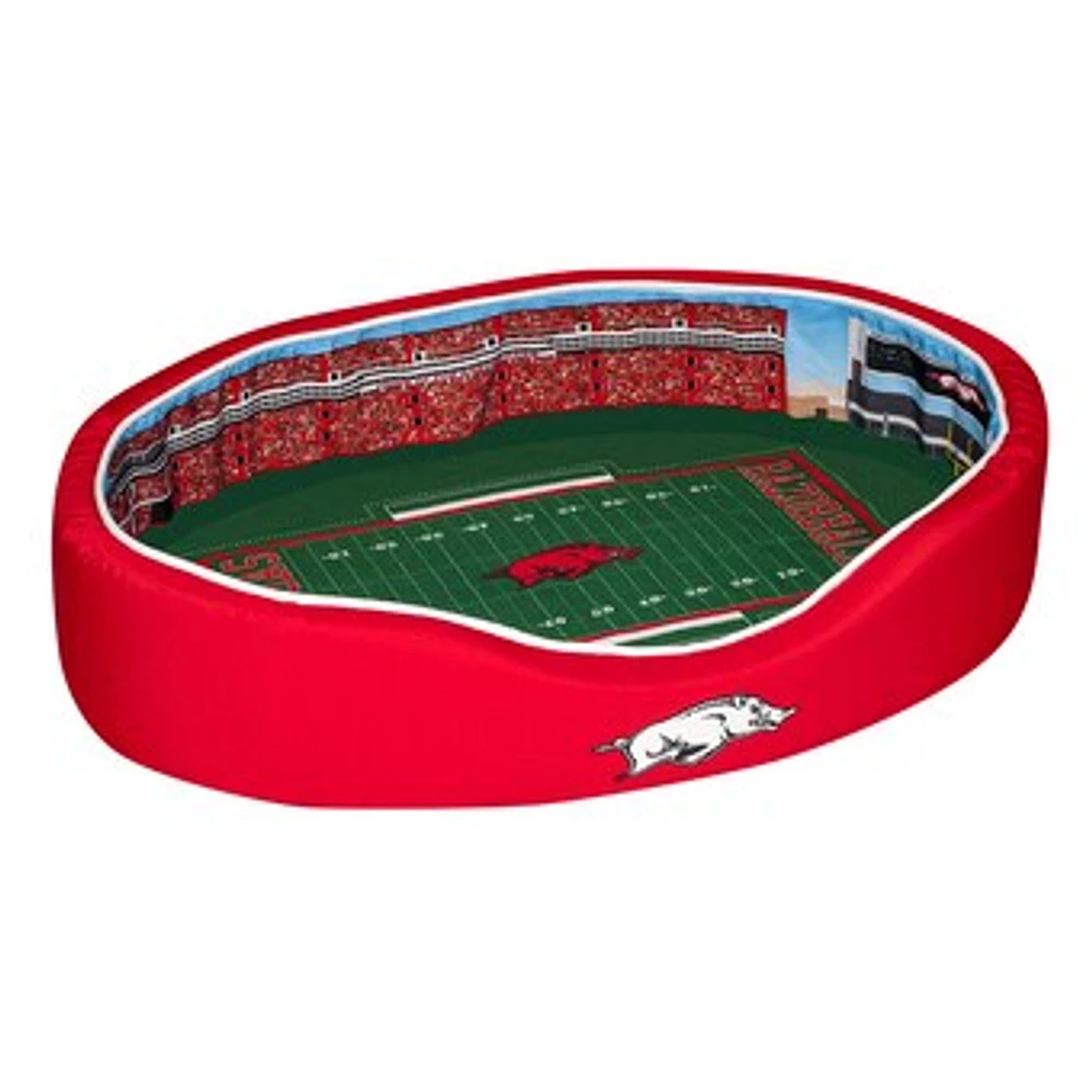 Cardinal/White Arkansas Razorbacks 34'' x 22'' x 7'' Medium Stadium Oval Dog Bed