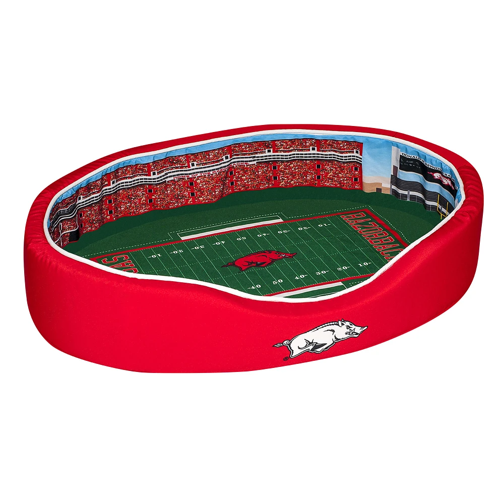 Cardinal/White Arkansas Razorbacks 23'' x 19'' x 7'' Small Stadium Oval Dog Bed
