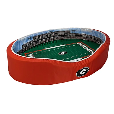 Red/Black Georgia Bulldogs 23'' x 19'' x 7'' Small Stadium Oval Dog Bed