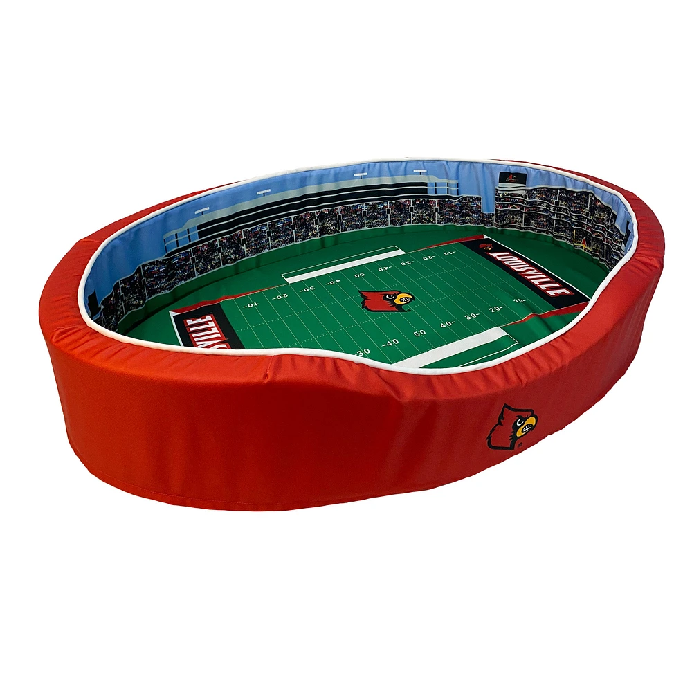 Red/Black Louisville Cardinals 23'' x 19'' x 7'' Small Stadium Oval Dog Bed