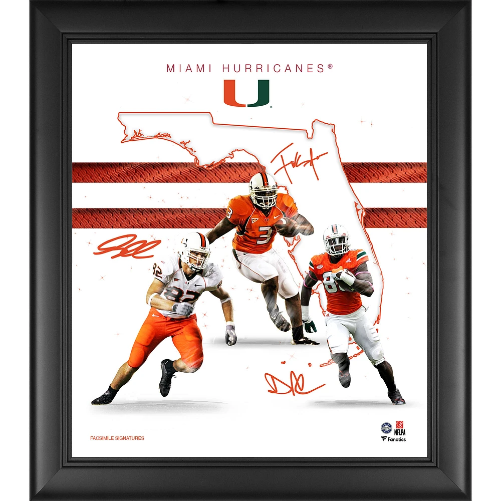 Miami Hurricanes Framed 15" x 17" Franchise Foundations Collage